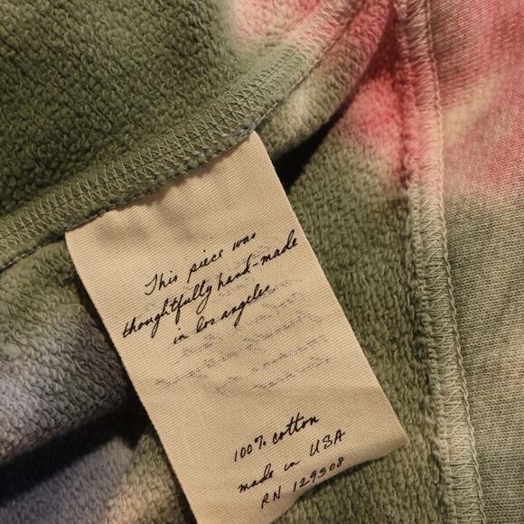 Raquel Allegra Tie Dye Crop Hoodie in Pastel Size 2/M - Picture 8 of 12